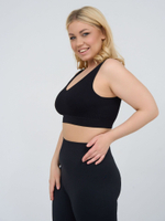 Бюстгальтер-топ в мелкий рубчик (Размер: XL) (Цвет: серый)