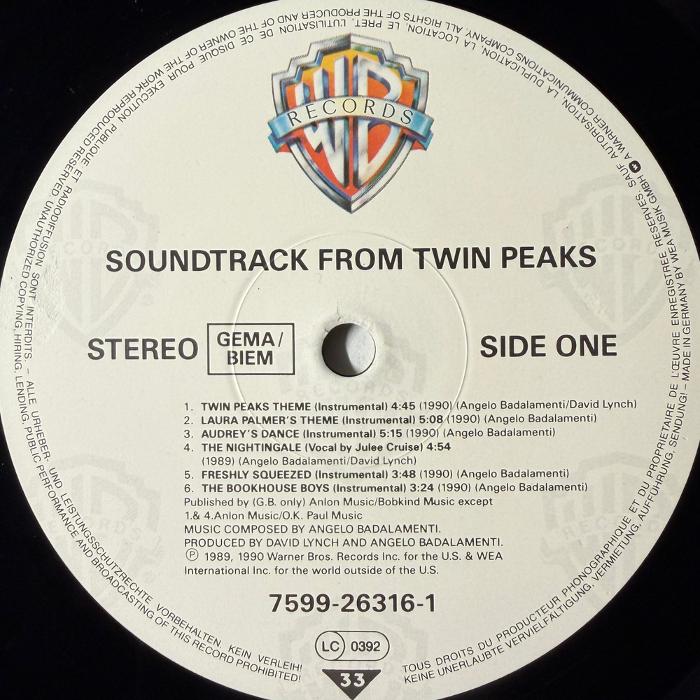 Twin Peaks - Original soundtrack (Германия 1990г.)