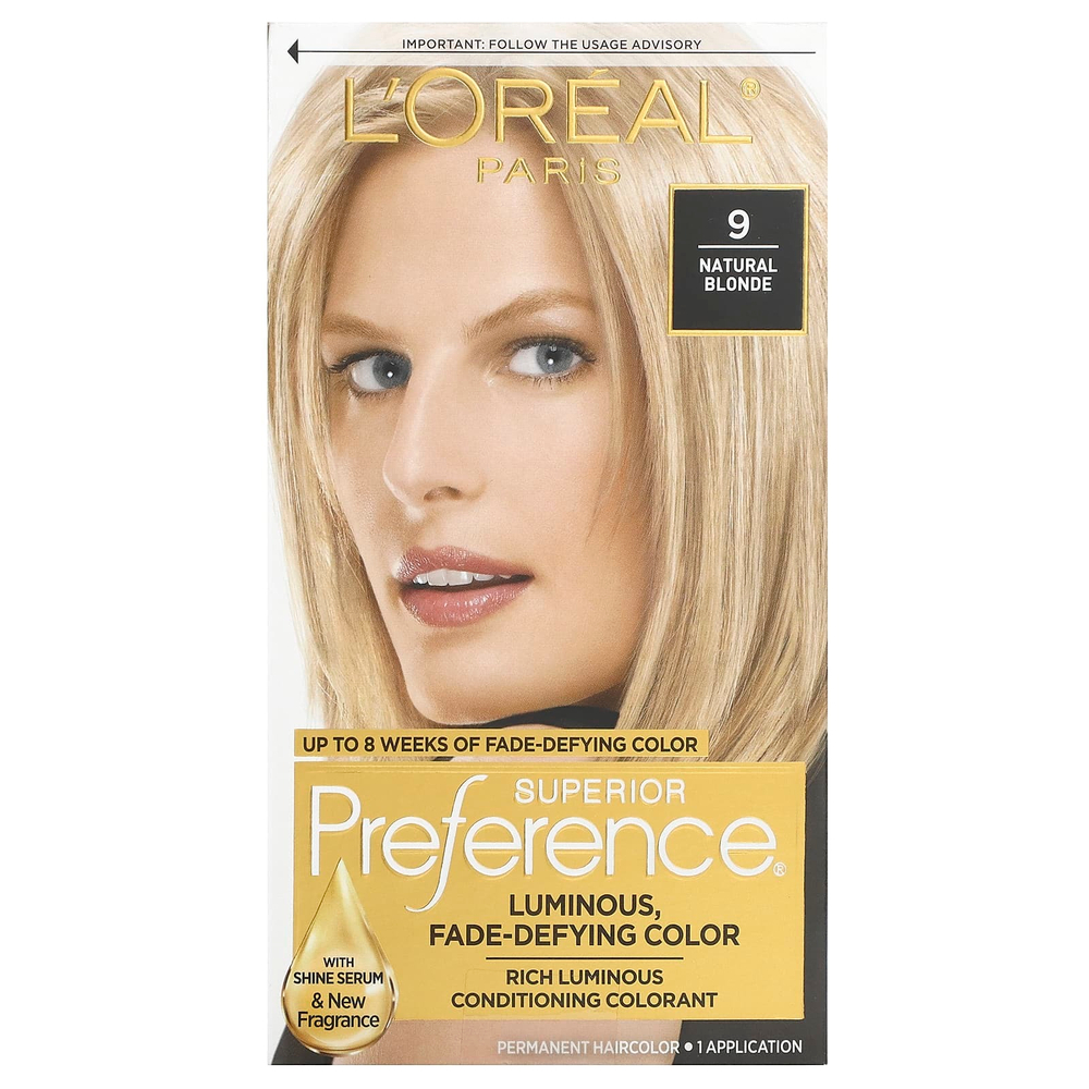 L'Oréal, Superior Preference, яркий, не выцветающий оттенок, 9 оттенков натурального блонда, для 1 применения