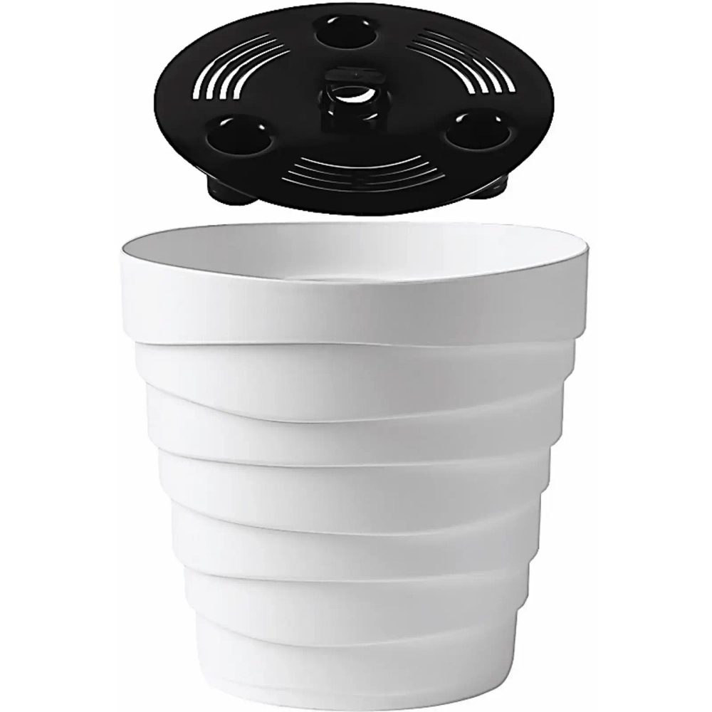 Кашпо для цветов пластиковое 2,25л d-18см «Бархан» Белый