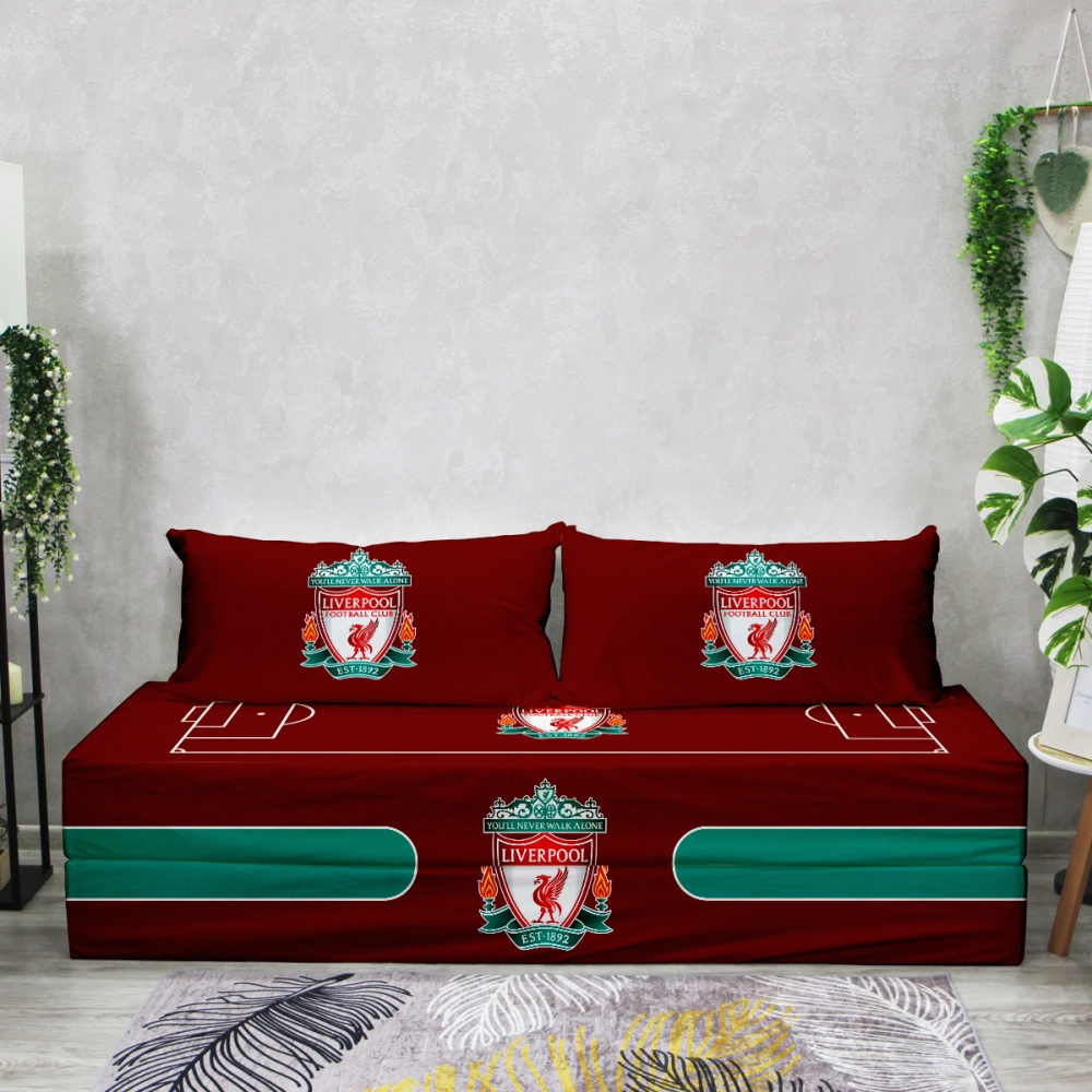 Бескаркасный диван кровать раскладной "Liverpool FC - ФК Ливерпуль"