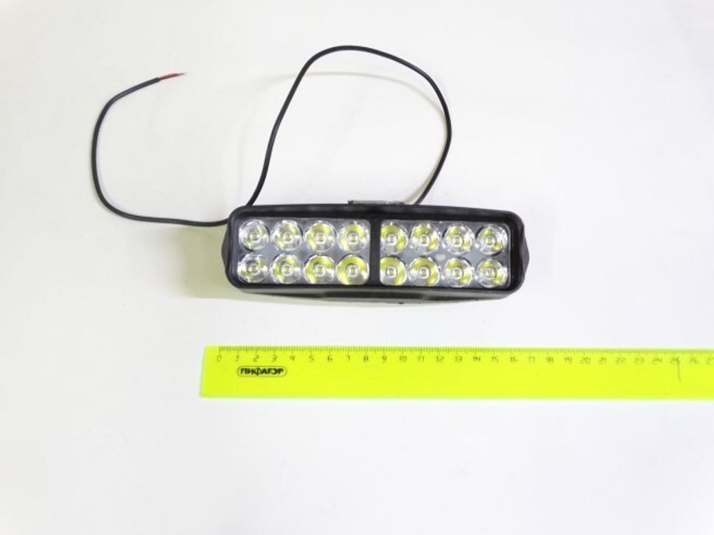 Фара светодиодная дополнительная 16 LED (прямоугольная) 12V 160*47*50 дальний (GrandeLight)