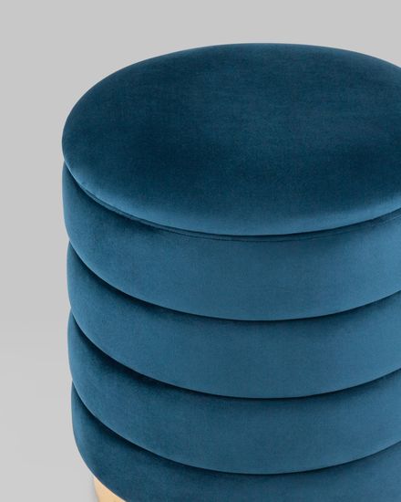 Пуф Франсис с ящиком велюр синий