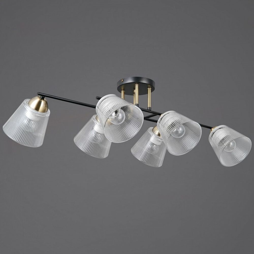 Люстра на штанге ILLUMICO IL0845 IL0845-6CSQ-25BKAB ELITE