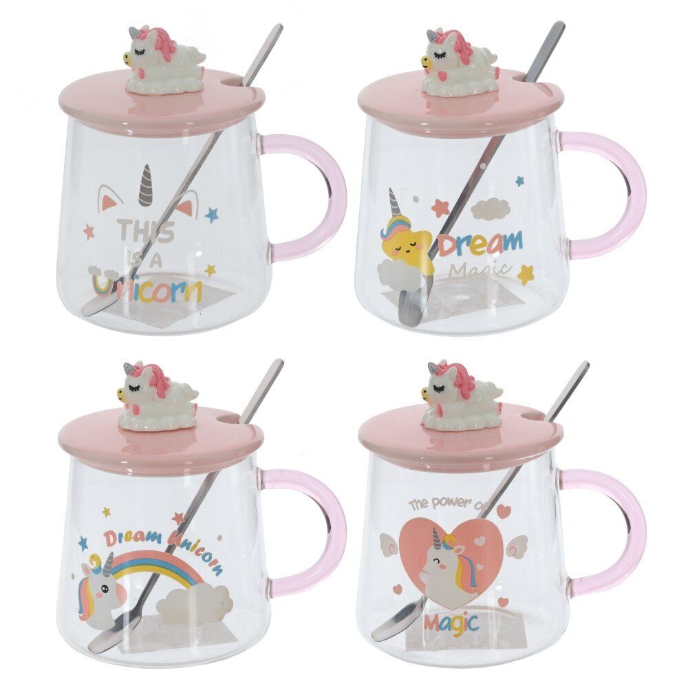 GAEM Кружка с крышкой и ложкой, 400 мл, L12,5 W9 H12 см, 4в.