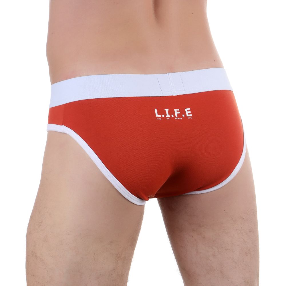 Мужские трусы слипы оранжевые &quot;L.I.F.E&quot; Boefje