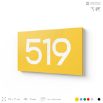 Номер на дверь 519, табличка на дверь для офиса, квартиры, кабинета, аудитории, склада, желтая 120х70 мм, Айдентика Технолоджи