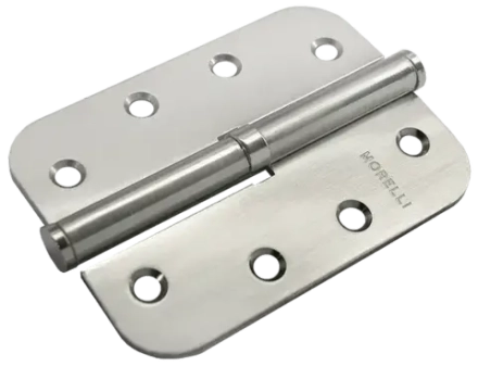 Петля карточная стальная разъемная MSND-C 100X70X2.5 SN L -IND с подшипником левая без коронки скругленная, врезная на круглой оси