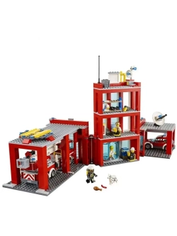 Конструктор Сити Пожарная часть 1068 деталей 82312