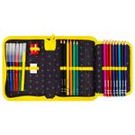 Пенал BRAUBERG с наполнением, 1 отделение, 1 откидная планка, 24 предмета, 21х14 см, "Dark cat", 272351