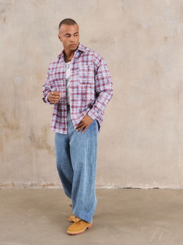 Красная хлопковая рубашка в клетку FINE