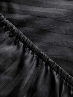 Простынь на резинке сатин-страйп Milky Garden "Графитовый" 160x200 см