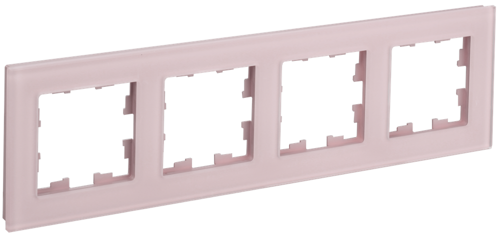 BRITE Рамка 4-местная РУ-4-2-Бр стекло розовый матовый IEK