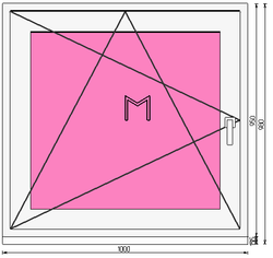 Пластиковое окно 950 х 1000 ТермА Эко + Москитная сетка