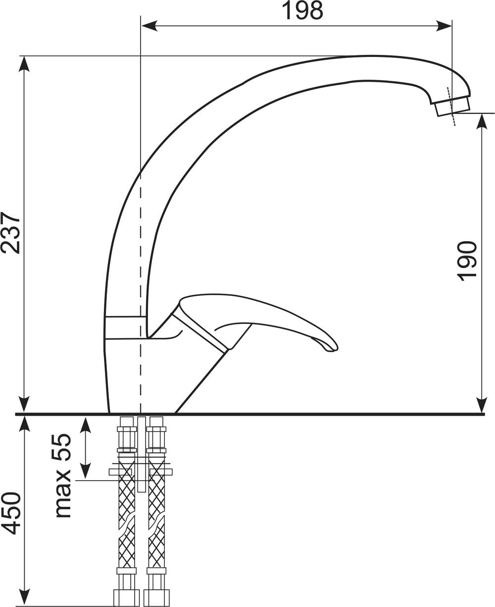 Смеситель для кухни Domaci Солерно UQ-007-06 трюфель
