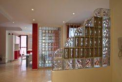 Стеклоблок завершающий голубой Vetroarredo Acquamarina TER Curvo 19x19x8