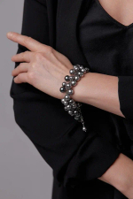 Браслет Currant серый жемчуг, оттенок серебро