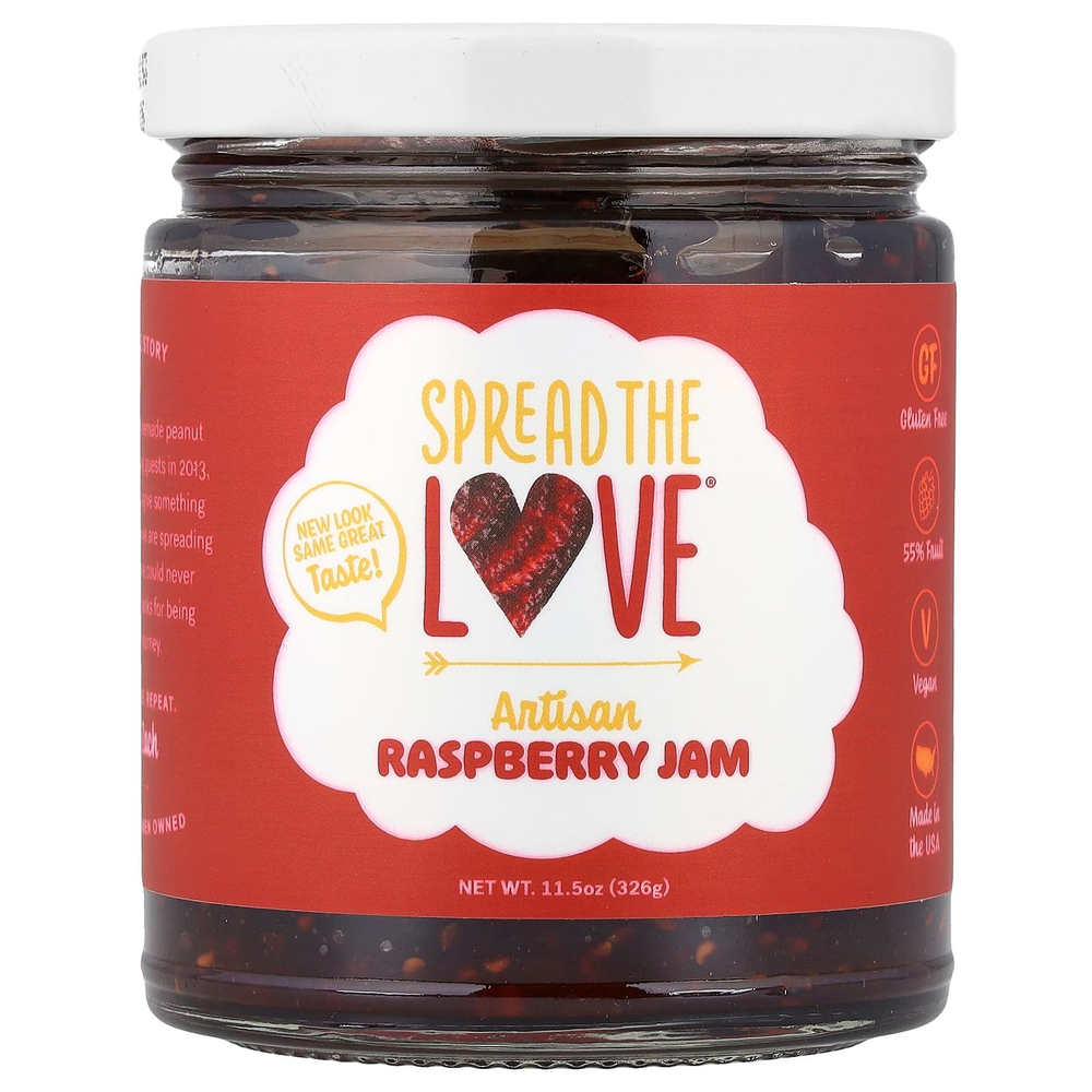 Spread The Love, Малиновое варенье, 326 г (11,5 унции)