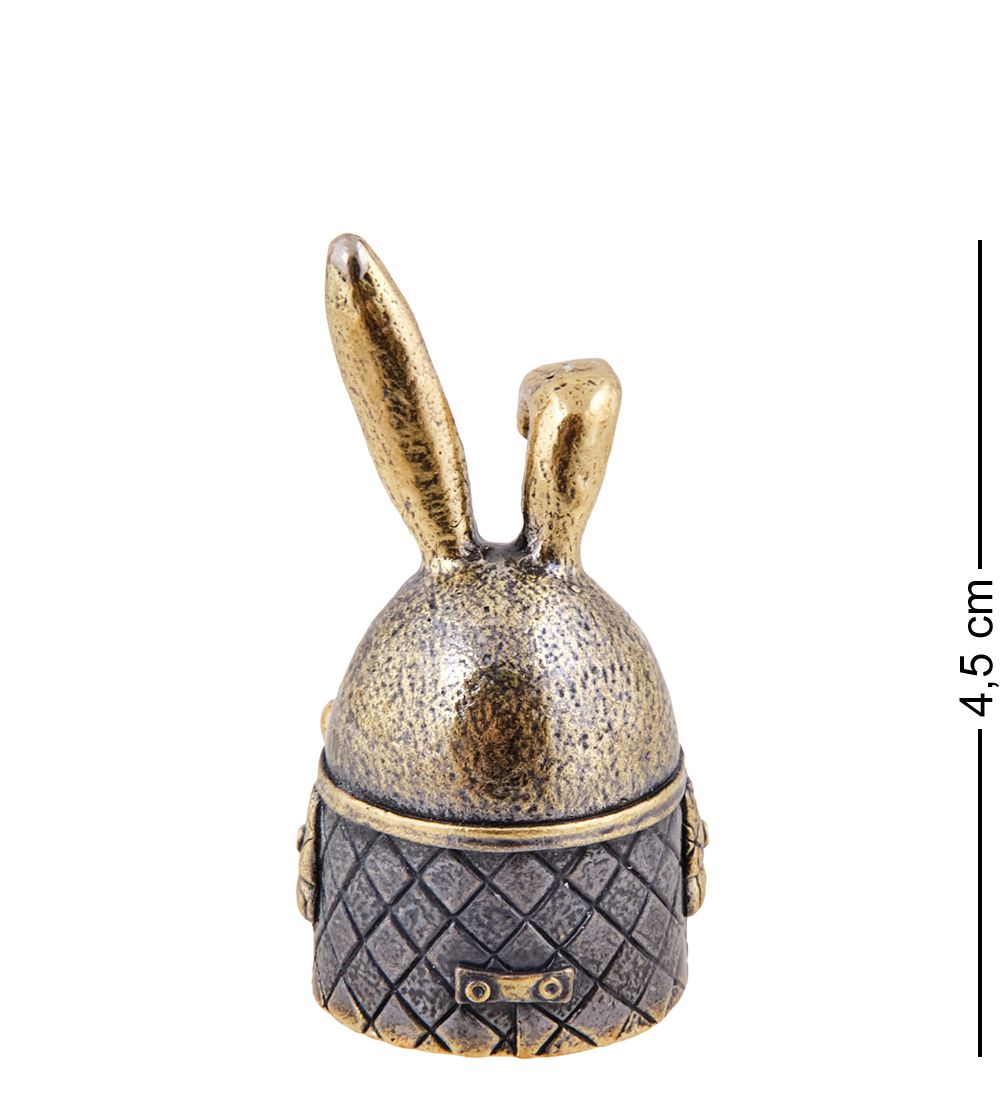 AM-3776 Колокольчик «Заяц Франт» (латунь, янтарь)