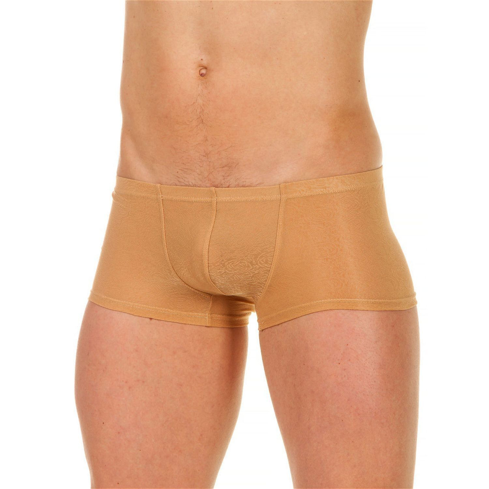 Бежевые трусы-хипсы с текстурой в виде роз на ткани Beige Rose Boxer (Размер: M) (Цвет: бежевый)