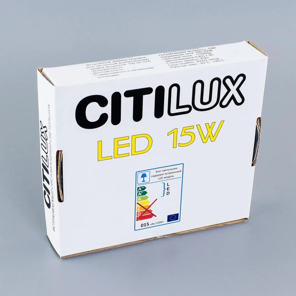 Citilux Омега CLD50K152 LED Встраиваемый светильник с диммером Чёрный