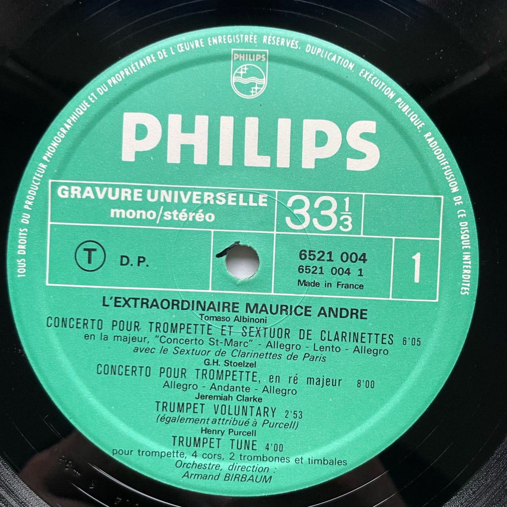 Винтажная виниловая пластинка LP Maurice Andre L'Extraordinaire Maurice Andre (Франция 1975)