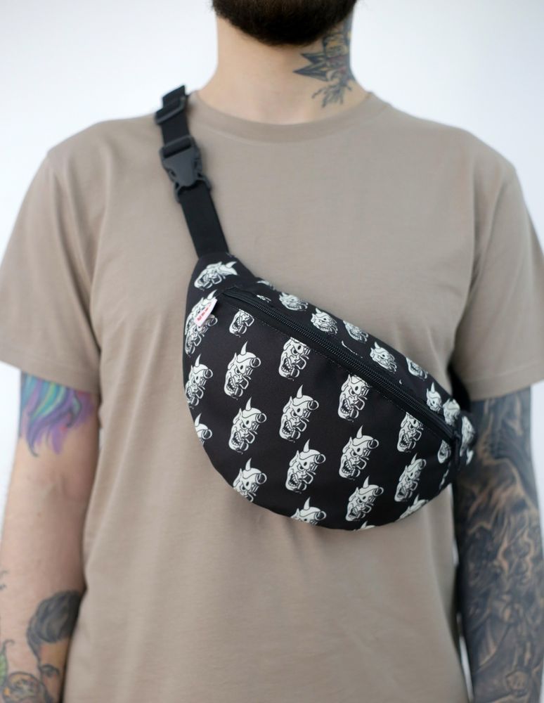 Поясная сумка CODERED Hip Bag Голубой Бледный Микрофибра / черный принт CODERED