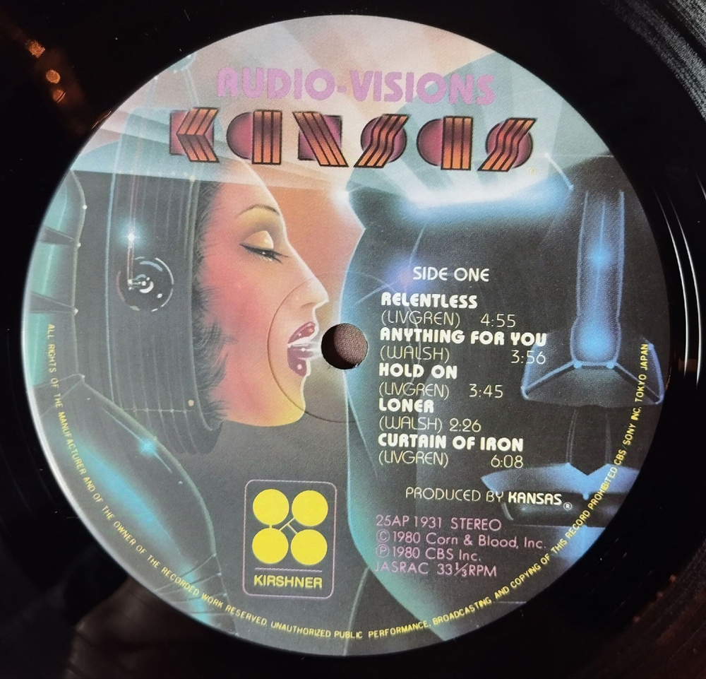 Винтажная виниловая пластинка LP Kansas Audio Visions (Japan 1980) (Obi) Hold On