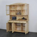 Шкаф Лена двухдверный из массива сосны, с 3 полками (верхняя часть буфета Лена), прозрачный лак