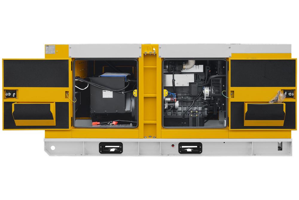 Резервный дизельный генератор МД ЭД-80-Т400-2РКМ29 в шумозащитном кожухе на шасси с АВР