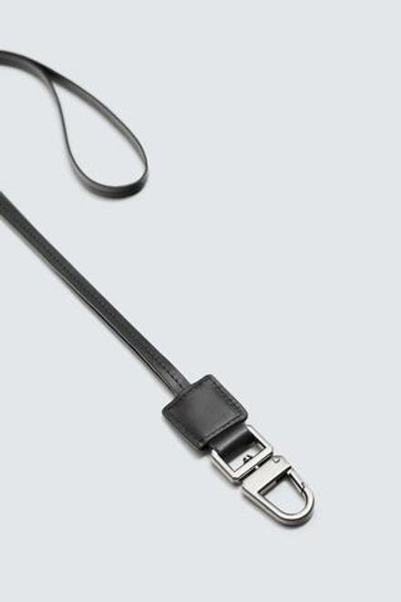 ZARA КОЖАНЫЙ БРЕЛОК-ПОДВЕСКА, ЧЕРНЫЙ