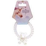 Резинка для волос силиконовая «MARZIPAN», мишка, цвет белый, d-5,5см (подвес Единорог)