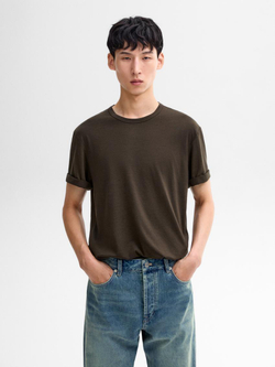 Massimo Dutti Футболка из смесовой шерсти, хаки