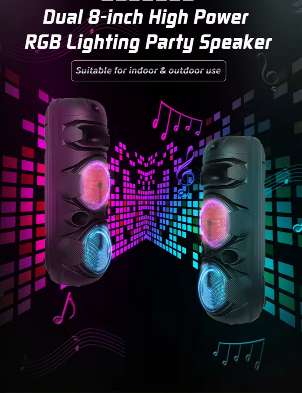 Напольная колонка Sing-e ZQS-8220 (8"40W/4.5A/+бесп.микрофон)