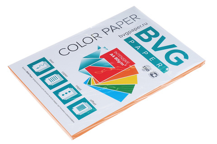 Бумага для офисной техники цветная intensive оранжевая А4 80г/м2 100л BVG