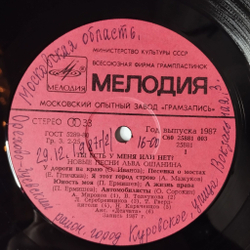 Винтажная виниловая пластинка LP Лев Ошанин Ты Есть У Меня Или Нет Новые Песни Льва Ошанина (СССР 1987)