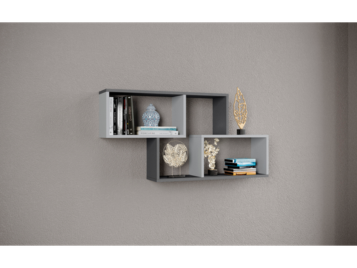 Полка навесная ПН-3 графит серый/серый камень ТЭКС