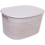 Корзина для хранения с крышкой «МАРСИ», цвет серый, 39*22*28см