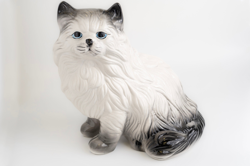 Большая керамическая винтажная статуэтка кошки