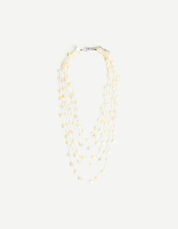 BERSHKA Ожерелье с подвеской в виде морских раковин, белый