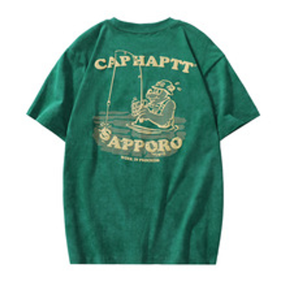 Мужская футболка Jereino в американском классическом ретро-стиле, летняя, модная, свободного кроя, с забавным принтом, с коротким рукавом