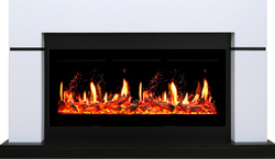 Каминокомплект Lindos - Белый с черным (Ширина 1470мм) с очагом 5D V-ART 40