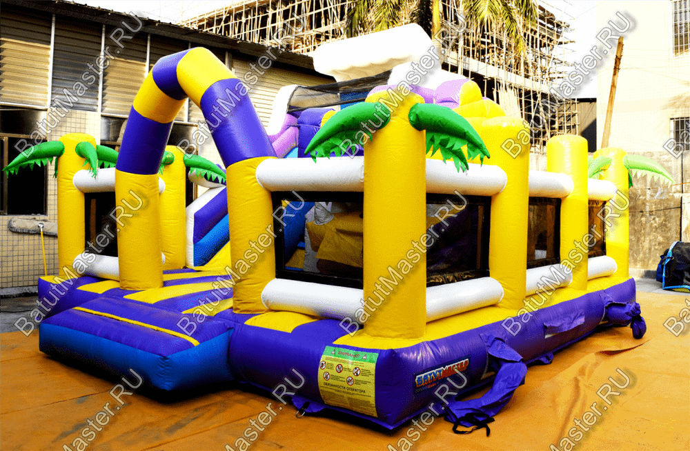 Коммерческий батут "Белый клык" с немеханизированной головой, размер 6*5*4 м