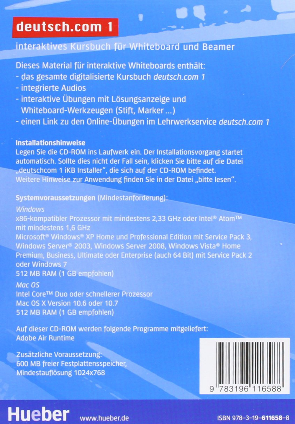 deutsch.com 1 - Interaktives Kursbuch für Whiteboard und Beamer – CD-ROM