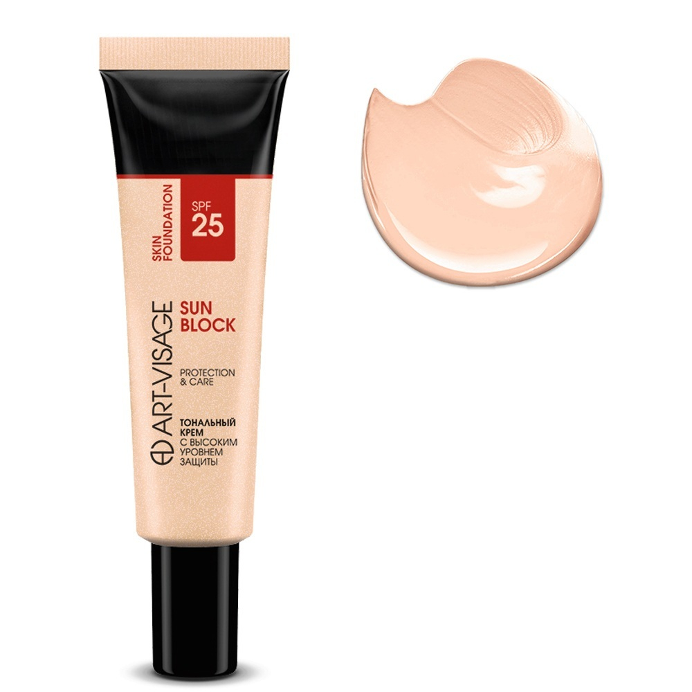 Art-Visage Крем тональный Sun Block SPF25, тон №04, Абрикосовый, 30 гр