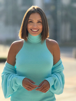 Платье миди в цвете бирюза