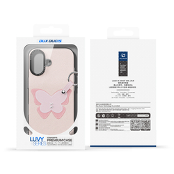 Чехол светло-розового цвета (Butterfly Edition) для iPhone 17, серия Luvy Series Case (со съемным ремешком) от Dux Ducis