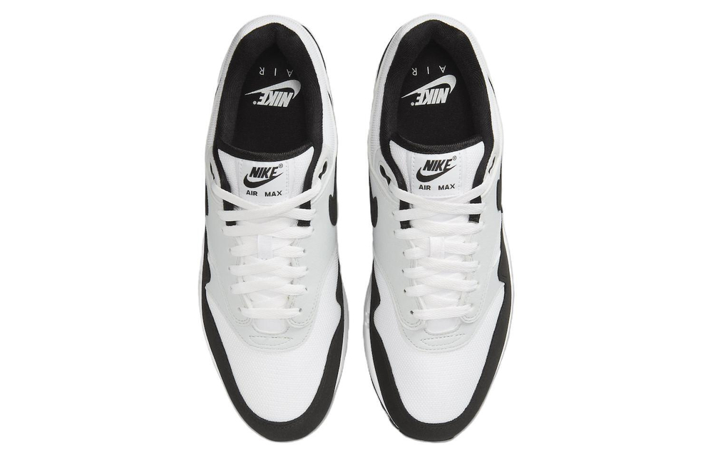 Nike Air Max 1 comfortable and versatile trend wear-resistant non-slip low-cut life casual shoes men's white gray black