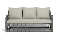 "Ницца" лаунж-зона из искусственного ротанга, цвет серый