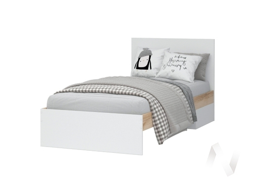 Кровать 0.9х2.0 КР 900 МС Юкки (дуб делано/белый)